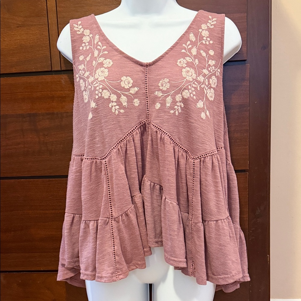 Arizona Jean Company Dusty Pink Floral Blouse